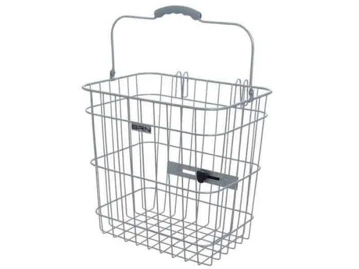 Cestello bici BRN posteriore laterale con manico in acciaio 28,5x33x32cm
