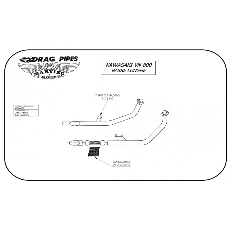 Scarico Marving K/JC21/IX Kawasaki Vn 800 Classic