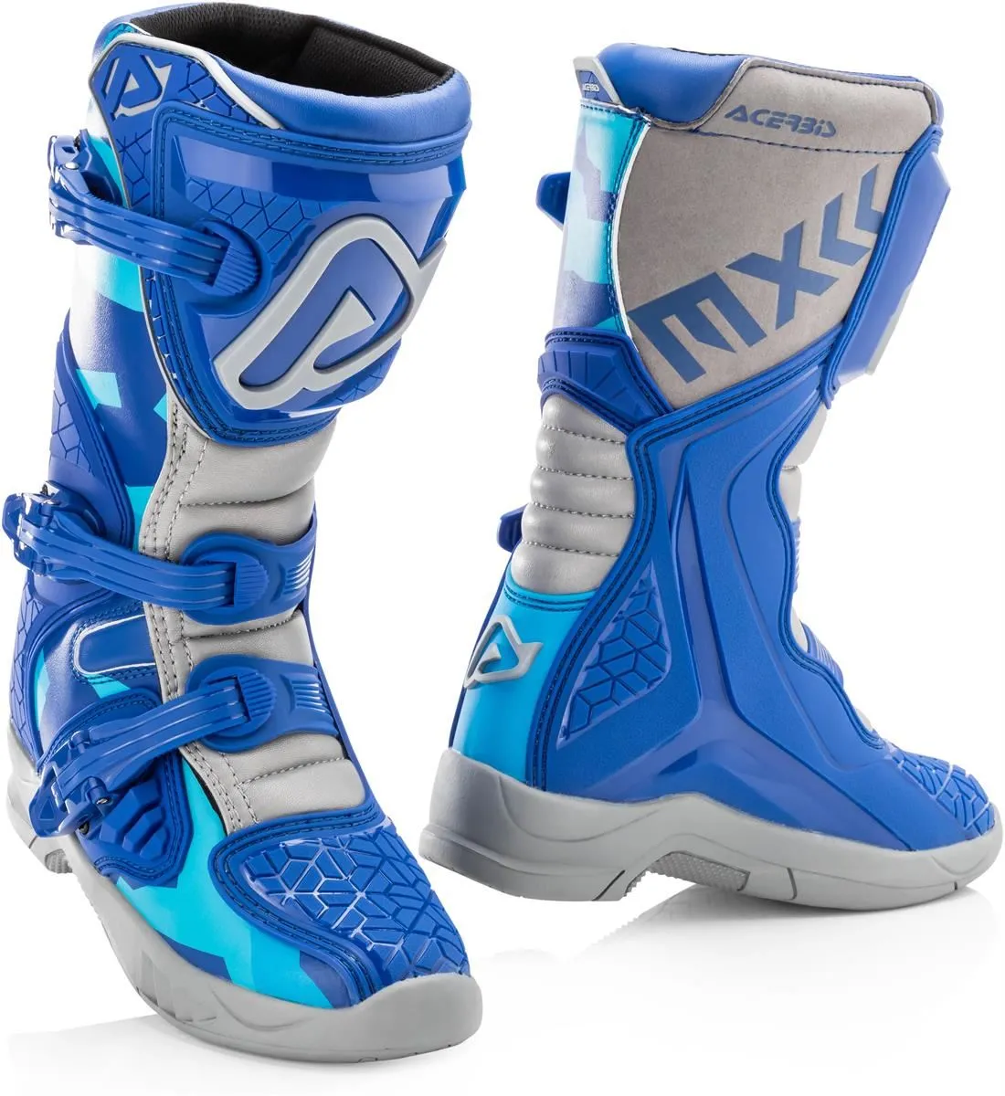 Stivali cross enduro Acerbis X-Team Kid blu-grigio