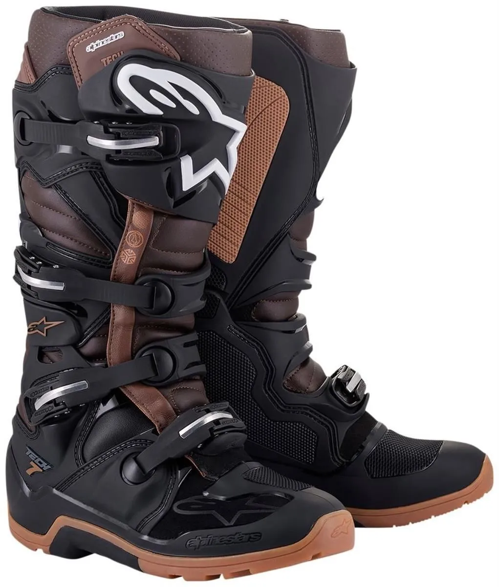 Stivali cross enduro Alpinestars Tech 7 Nero-Marrone