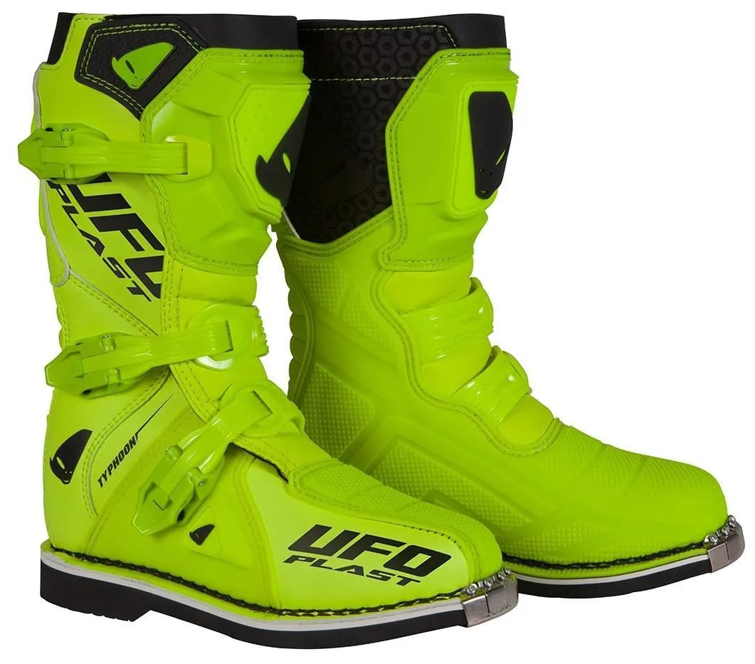 Stivali cross enduro UFO Typhoon da bambino giallo fluo