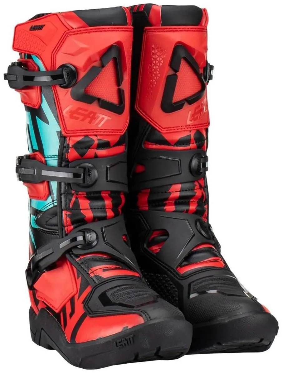 Stivali cross enduro Leatt 3.5 per bambino colore rosso-nero
