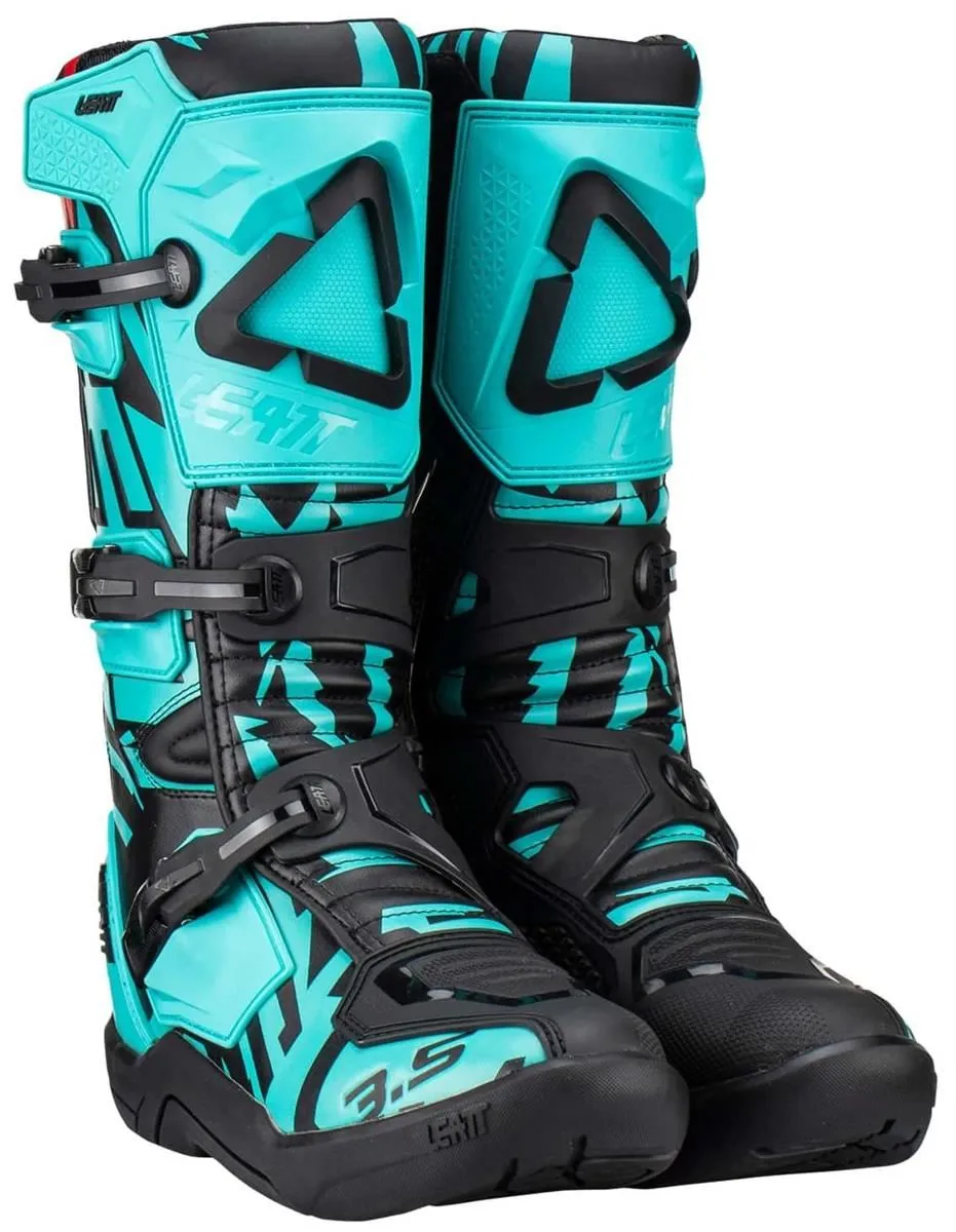 Stivali cross enduro Leatt 3.5 colore turchese-nero
