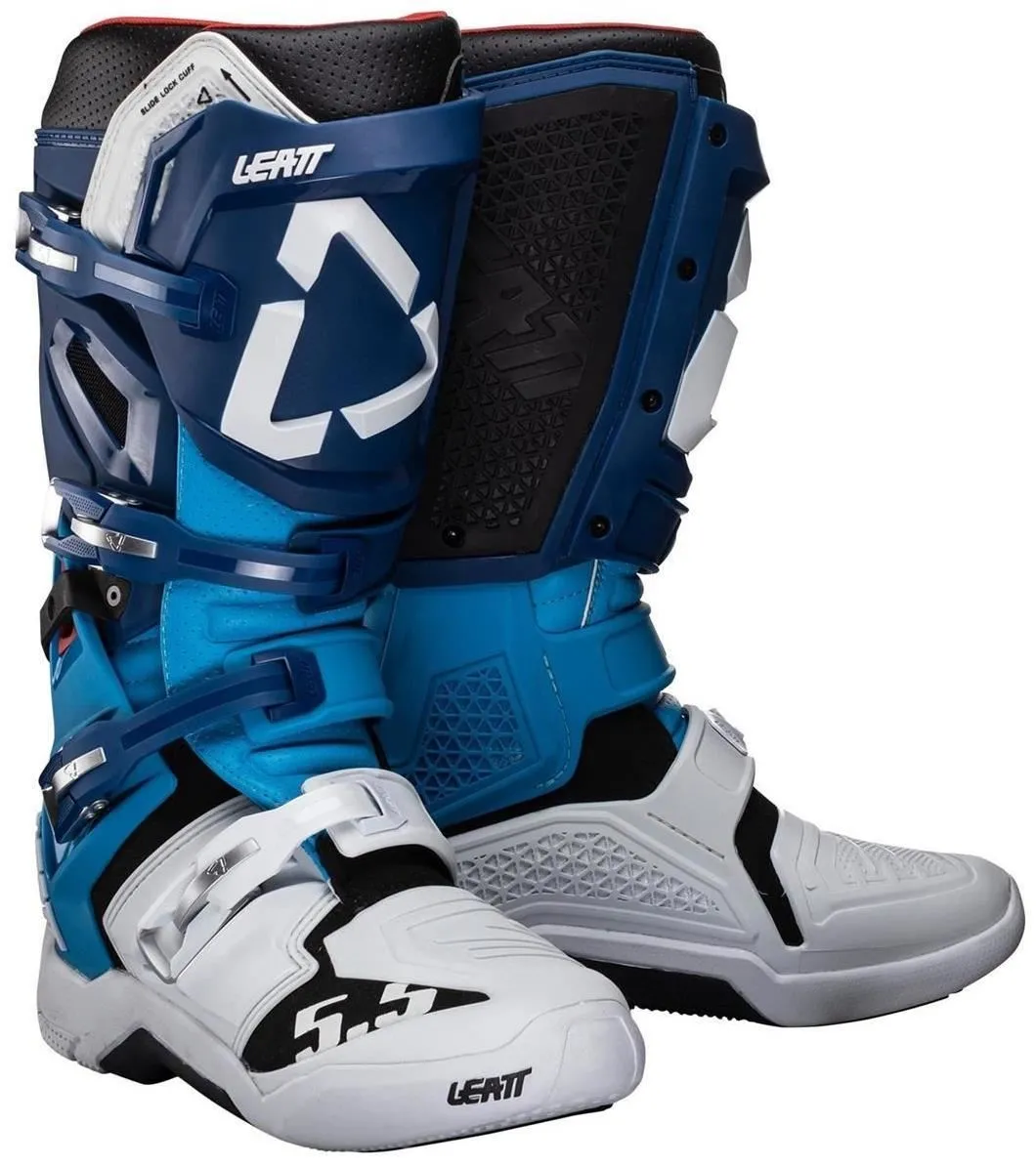 Stivali cross enduro Leatt 5.5 colore azzurro-blu-bianco