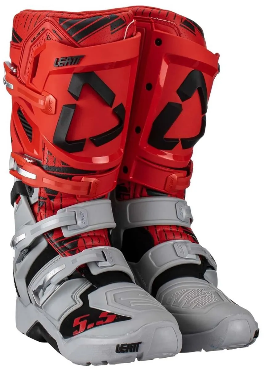 Stivali cross enduro Leatt 5.5 colore grigio-rosso