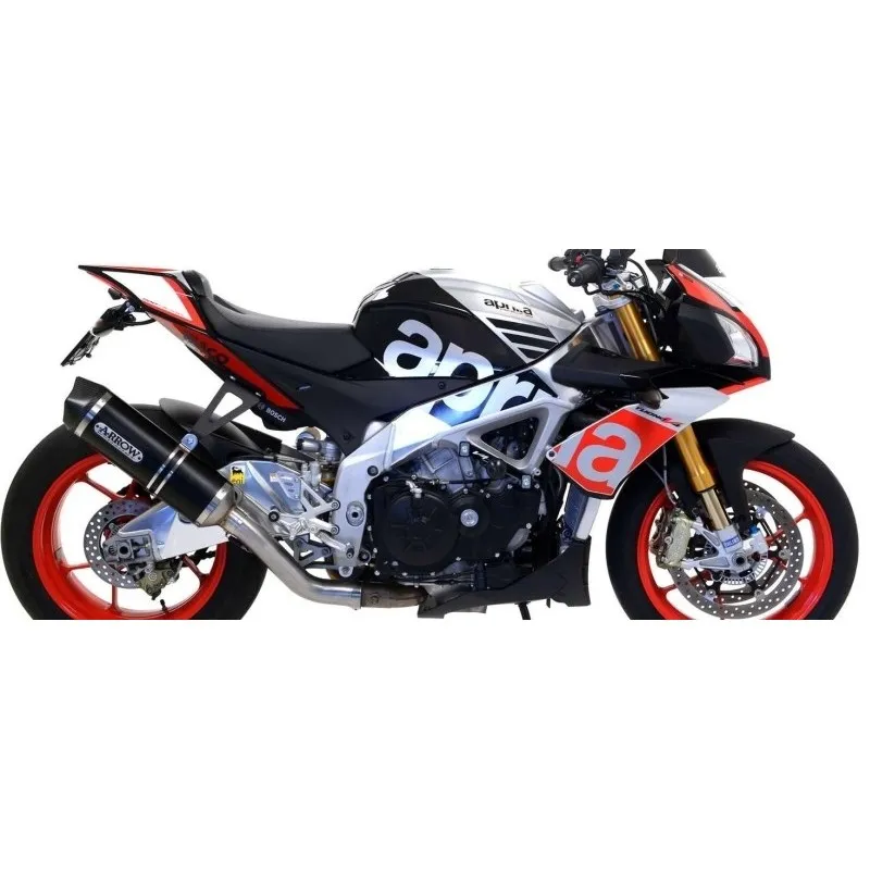 TERMINALE ARROW RACE-TECH APRILIA TUONO V4 1100 RR 2017-2020, ALLUMINIO DARK/CARBONIO, DEKAT