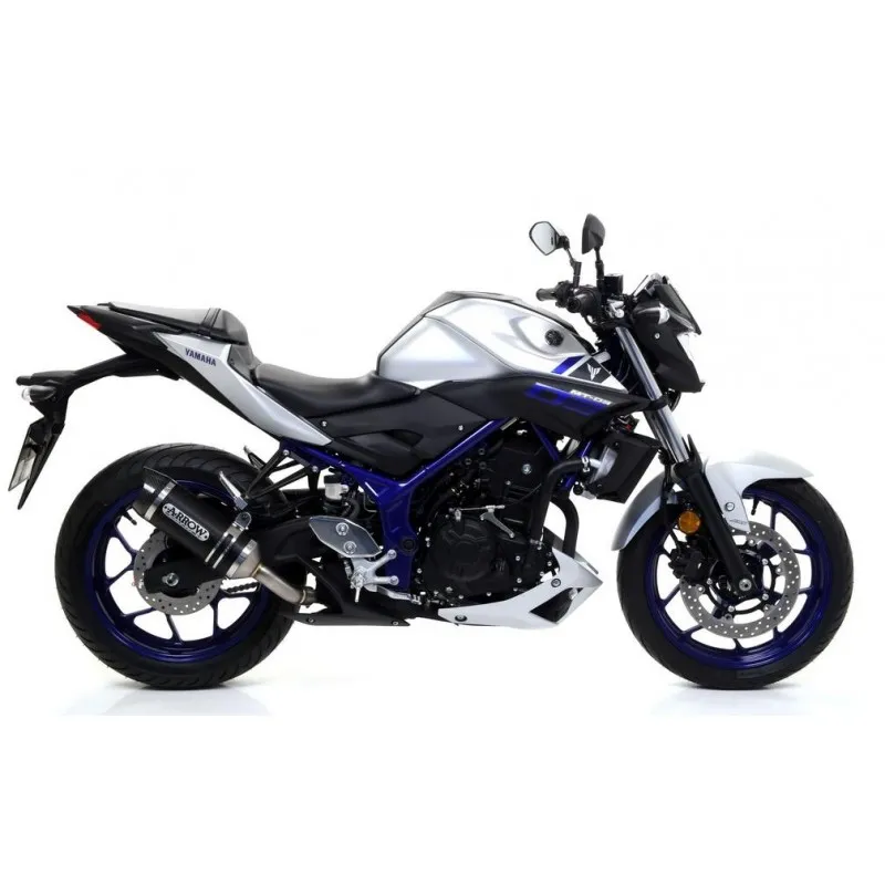 TERMINALE ARROW THUNDER YAMAHA MT-03 2018-2019*, ALLUMINIO DARK/CARBONIO, OMOLOGATO